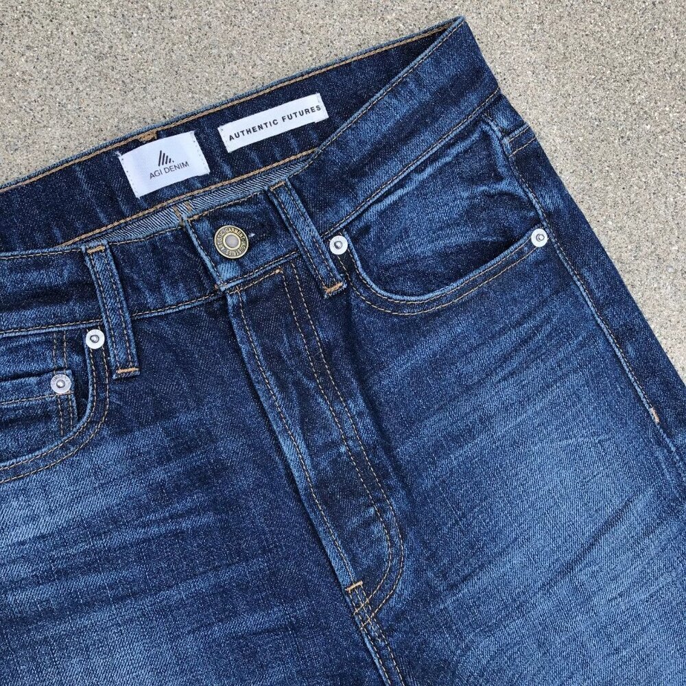 AGI DENIM Denim Jeans Men's 28 x 28 Dark Wash Blue Authentic Futures But… - Picture 3 of 11